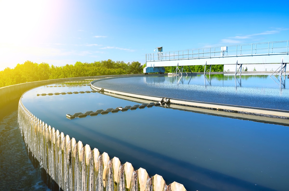 Modern urban wastewater treatment plant.